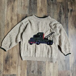 Vintage Made in Israel Plaid Moose Truck Sweater –  (Size L, 7 Years)